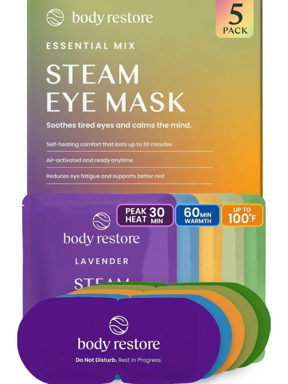 Heated Eye Mask Warm Compress for Dry Eyes - 5 Pack Variety, Relaxation & Relief